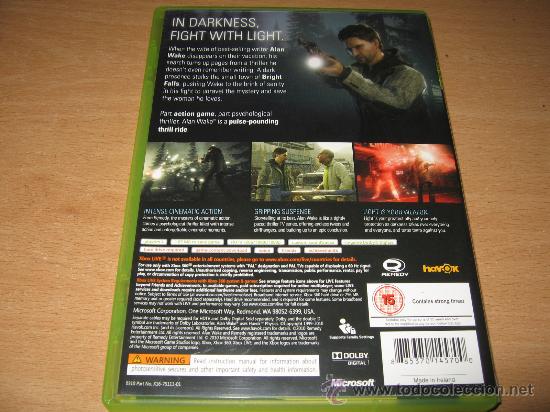 Videojuegos y consolas: ALAN WAKE para XBOX 360 PAL COMPLETO - Foto 2
