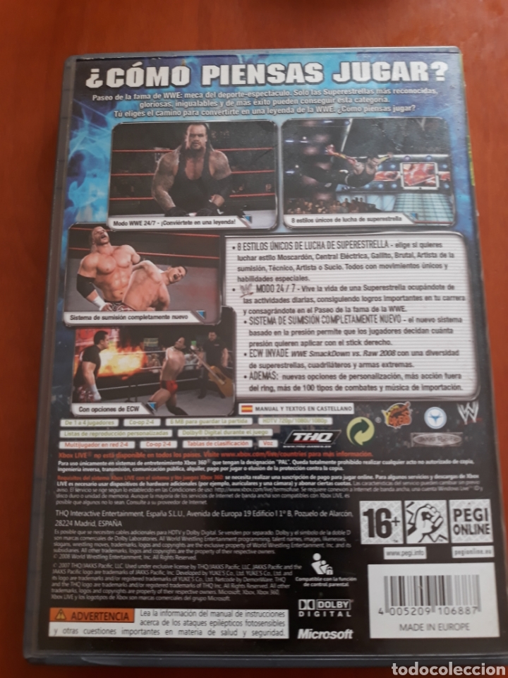 Videojuegos y consolas: Xbox 360 - smack down vs raw 2008 - Foto 3