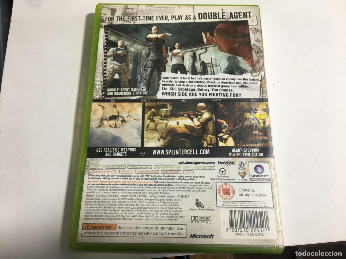 Videojuegos y consolas: SPLINTER CELL DOUBLE AGENT JUEGO XBOX 360 - Foto 3
