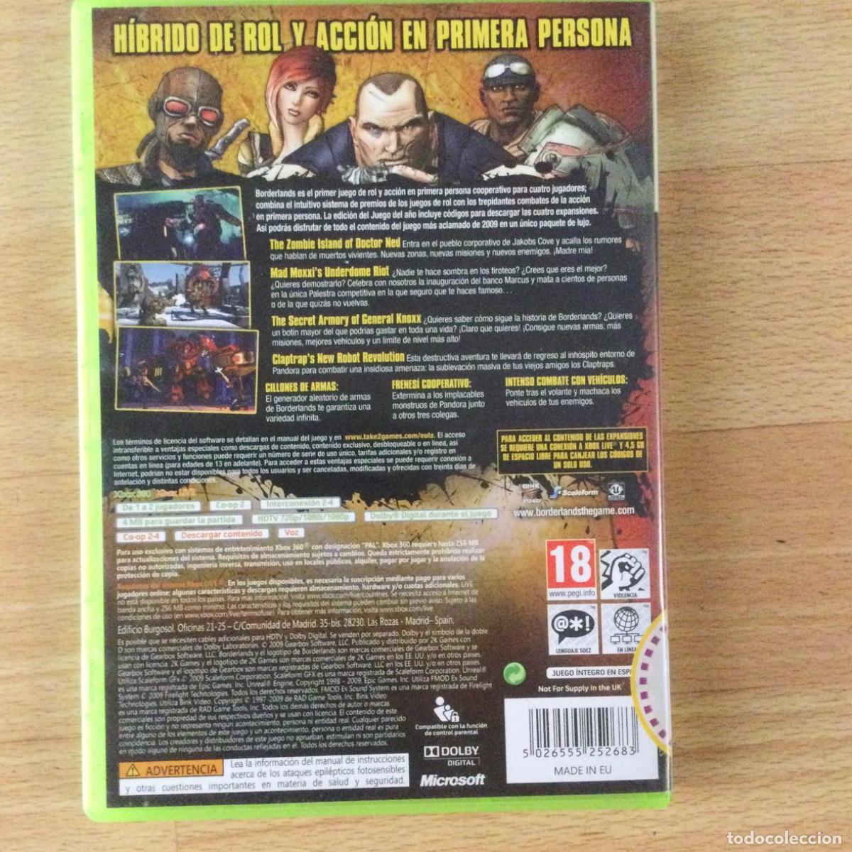 Videojuegos y consolas: V&iacute;deo juego. Borderlands. XBOX 360 - Foto 3