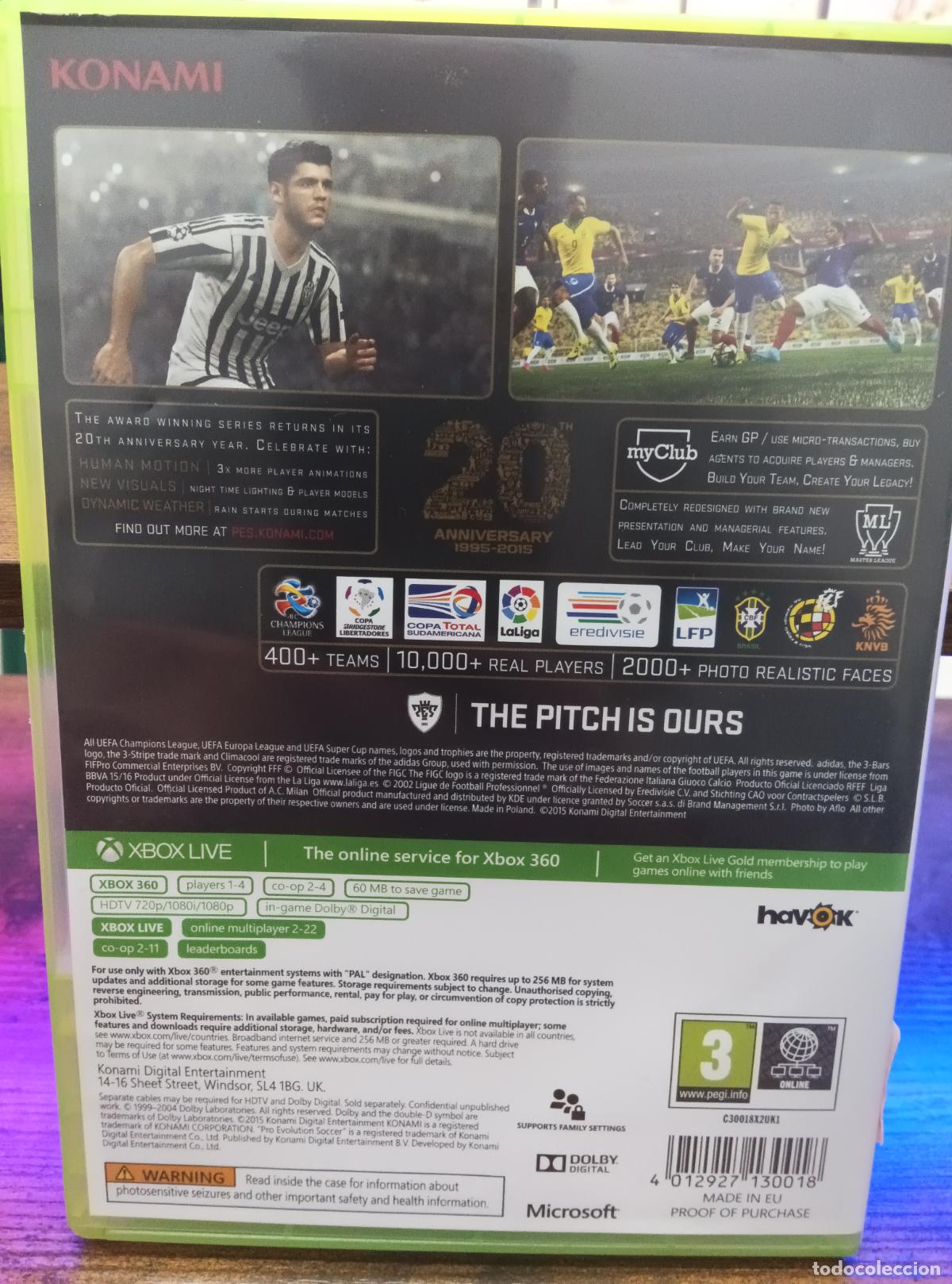 Videojuegos y consolas: PES 2016, PRO EVOLUTION SOCCER. XBOX 360 PAL. - Foto 3