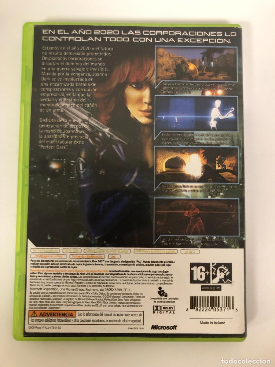 Videojuegos y consolas: PERFECT DARK ZERO. MICROSOFT XBOX 360. PAL ESPA&Ntilde;A - Foto 2