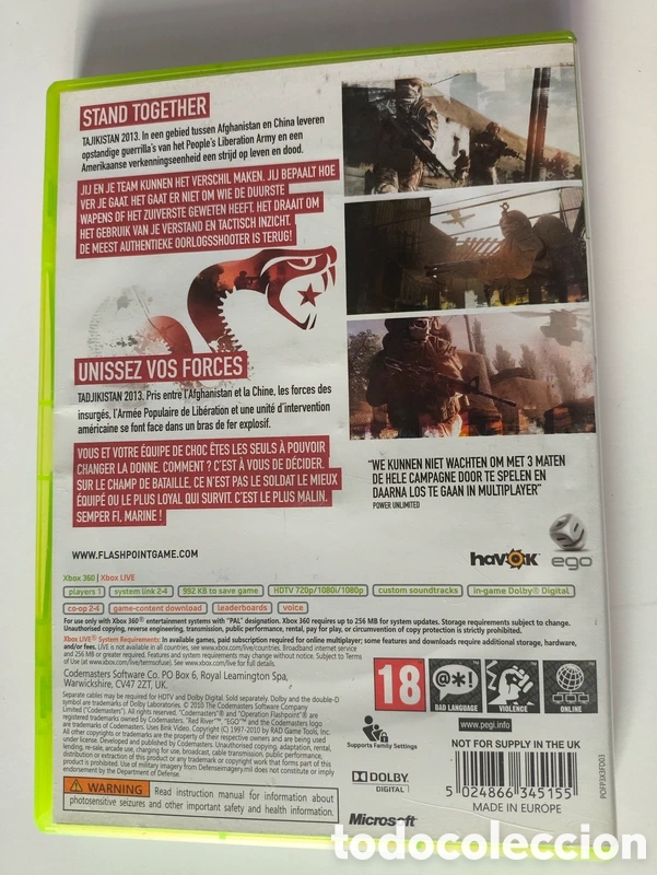 Videojuegos y consolas: Juego operation flashpoint red river xbox 360 pal - Foto 2
