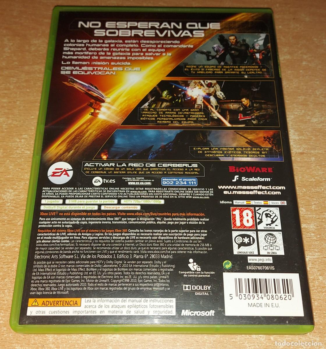 Videojuegos y consolas: MASS EFFECT 2 XBOX 360 PAL ESPA&Ntilde;A 2 DISCOS COMPLETO - Foto 2