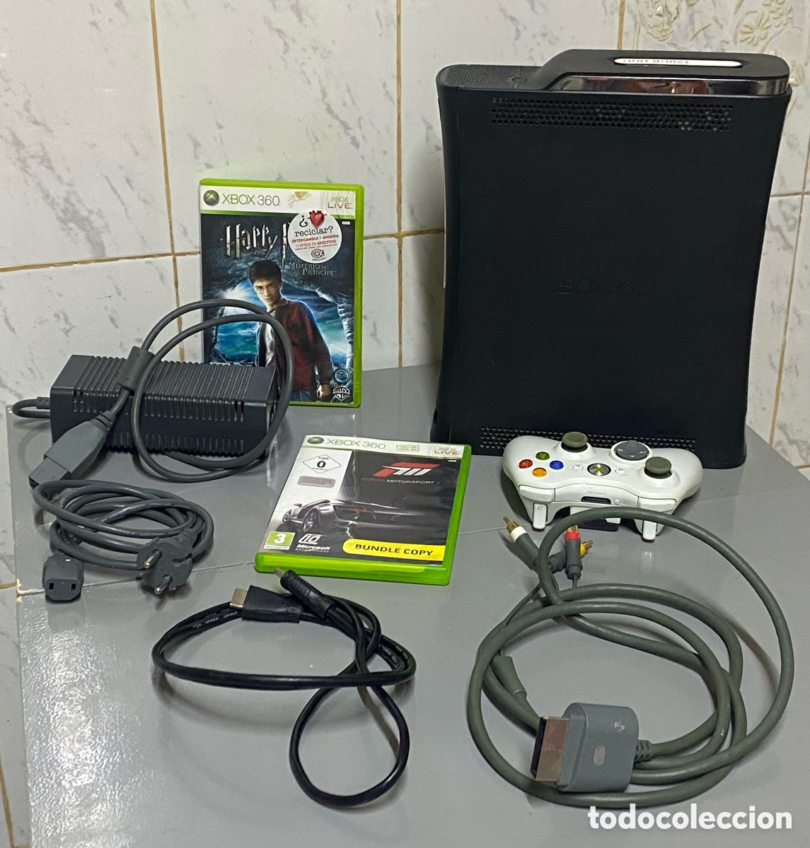 Videojuegos y Consolas: Consola Xbox 360 disco duro 120 GB HDD cables mando 2 juegos FORZA MOTORSPORT 3 Harry Potter