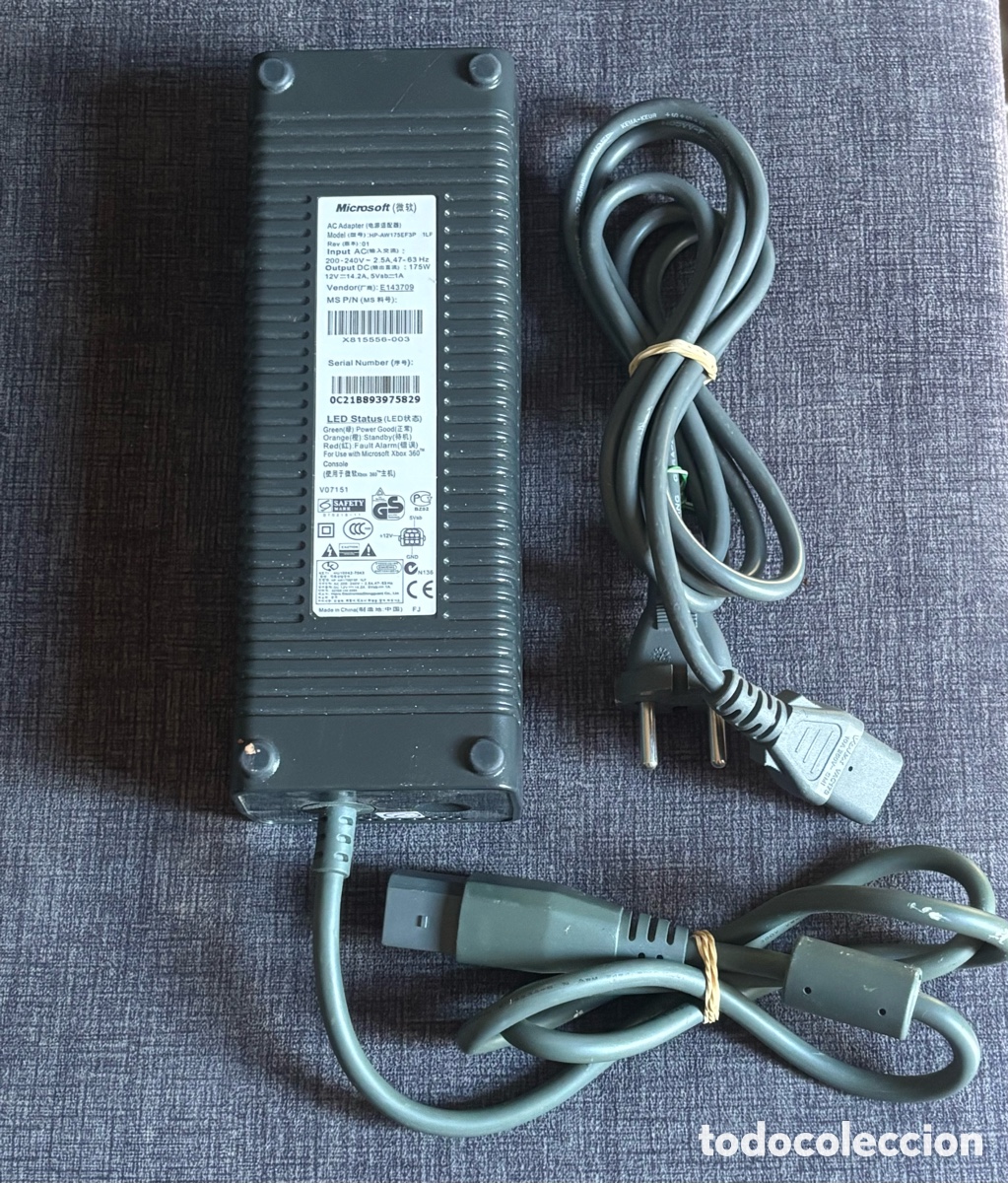 Videojuegos y Consolas: Fuente de Alimentaci&oacute;n Original Microsoft Xbox 360 - 175W (Modelo HP-AW175EF3P)
