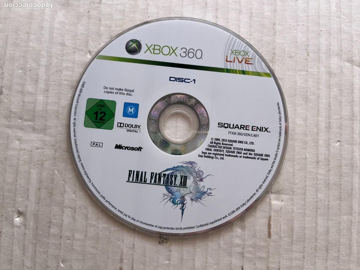 Videojuegos y Consolas: FINAL FANTASY XIII DISC 1 - XBOX 360 X360 KREATEN