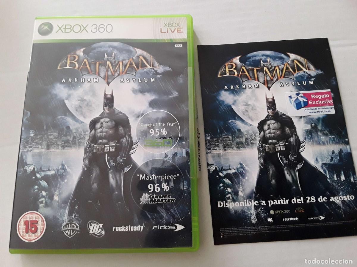 Videojuegos y consolas: Batman arkham asylum Xbox 360, caja y manual en ingles, incluye codigo regalo