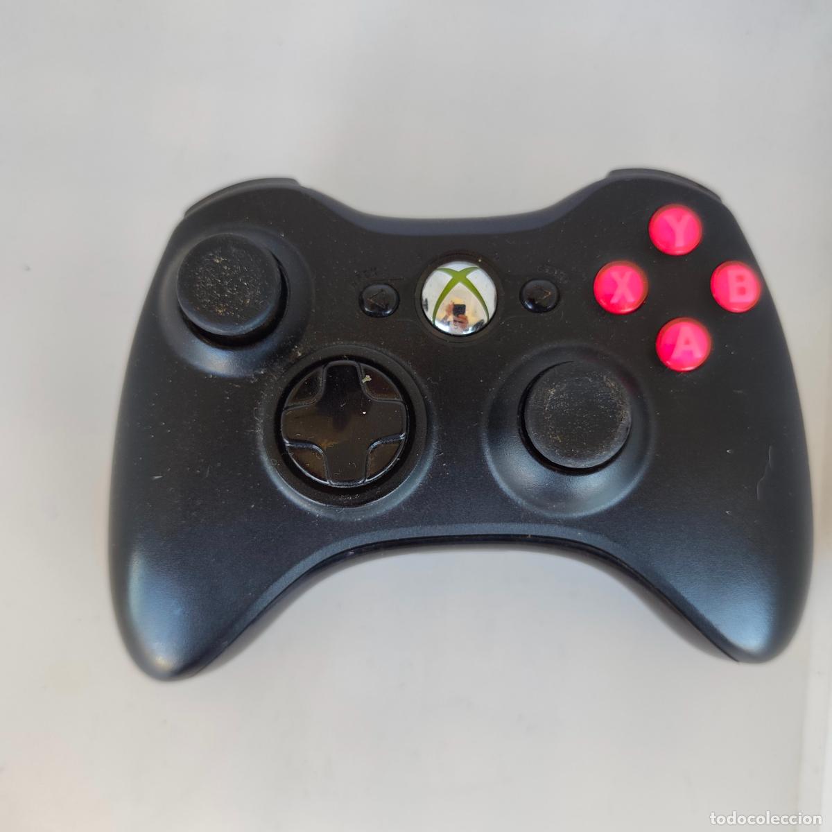 Videojuegos y consolas: Wireless controller mando negro Xbox 360 botones rosas custom - Foto 2