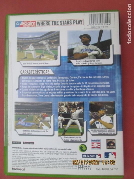 Videojuegos y consolas: ALL-STAR BASEBALL 2003 FEATURING DEREK JETER  -X BOX - Foto 3