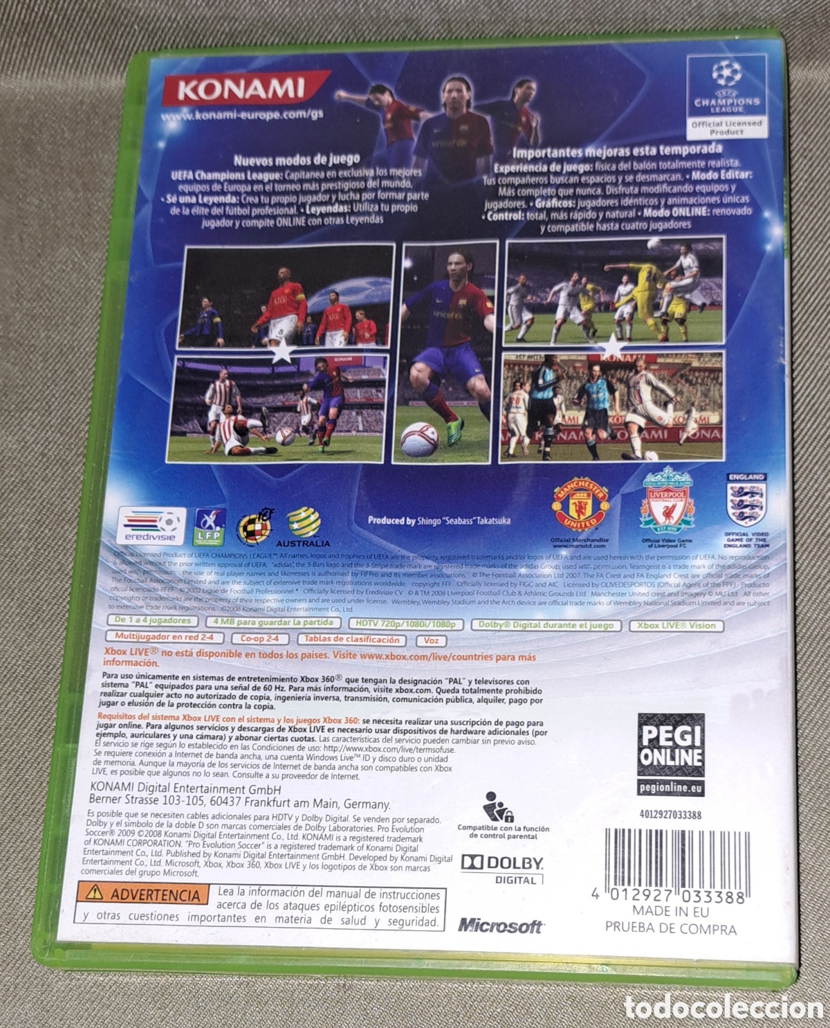 Videojuegos y consolas: PES 2009 XBOX PRO EVOLUTI&Oacute;N SOCCER UEFA CHAMPIONS LEAGUE - Foto 3