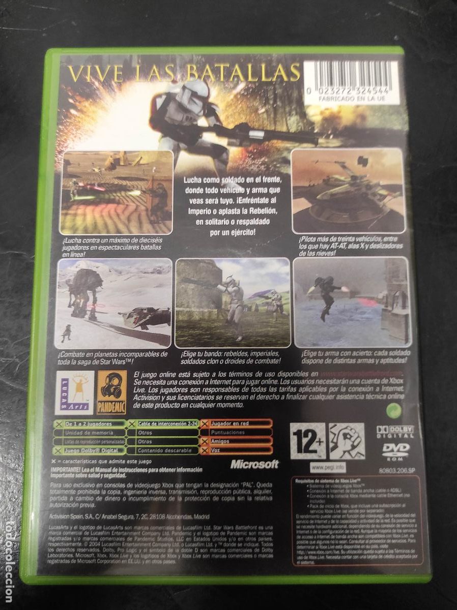 Videojuegos y consolas: Star Wars Battlefront SW - Microsoft XBOX - PAL ESP Completo - Foto 2