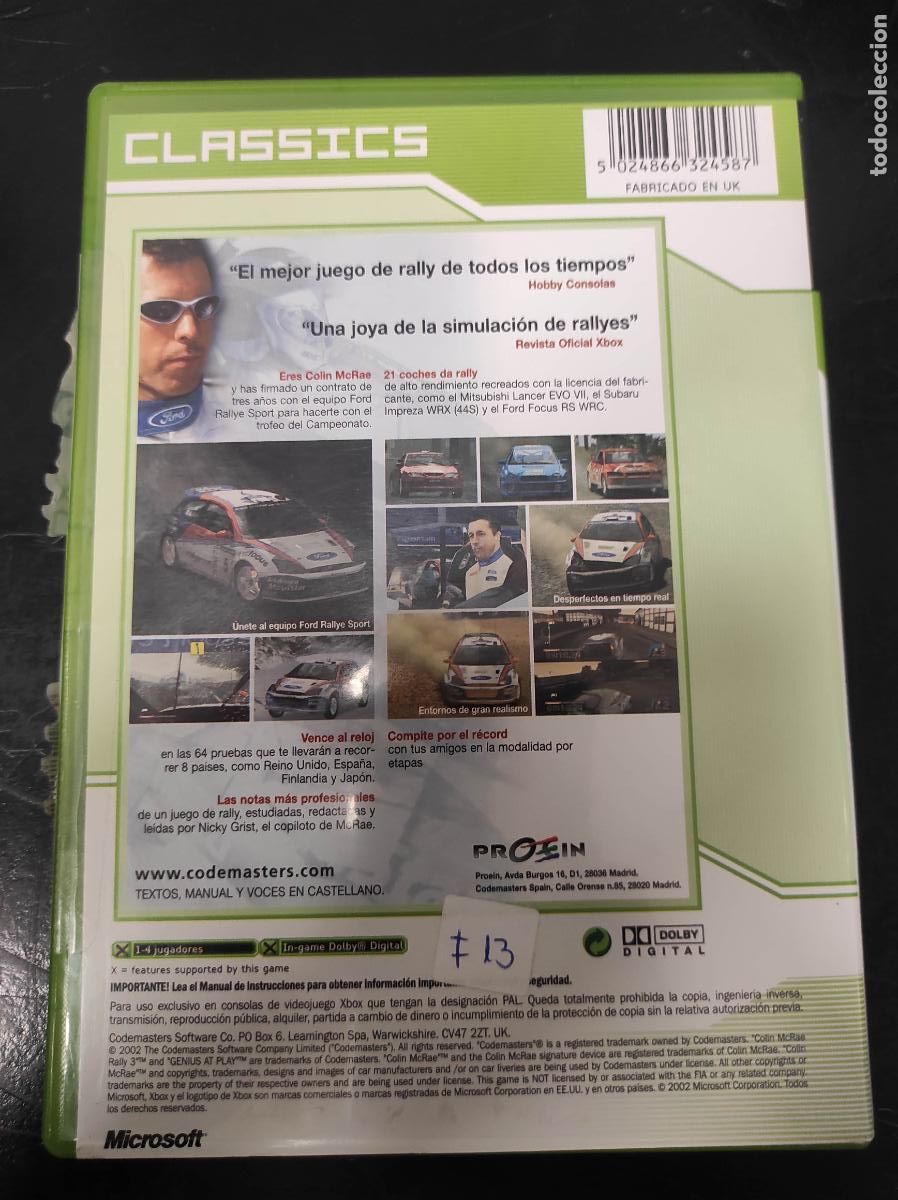 Videojuegos y consolas: Colin Mcrae Rally 3 - Microsoft XBOX - PAL ESP Completo - Foto 2