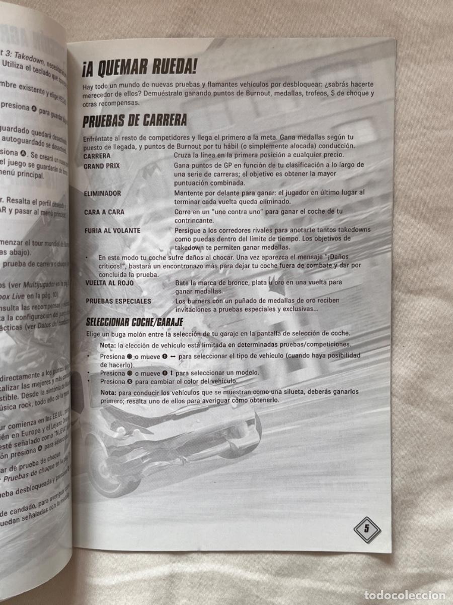 Videojuegos y consolas: MANUAL BURNOUT 3 TAKEDOWN XBOX CASTELLANO - Foto 3