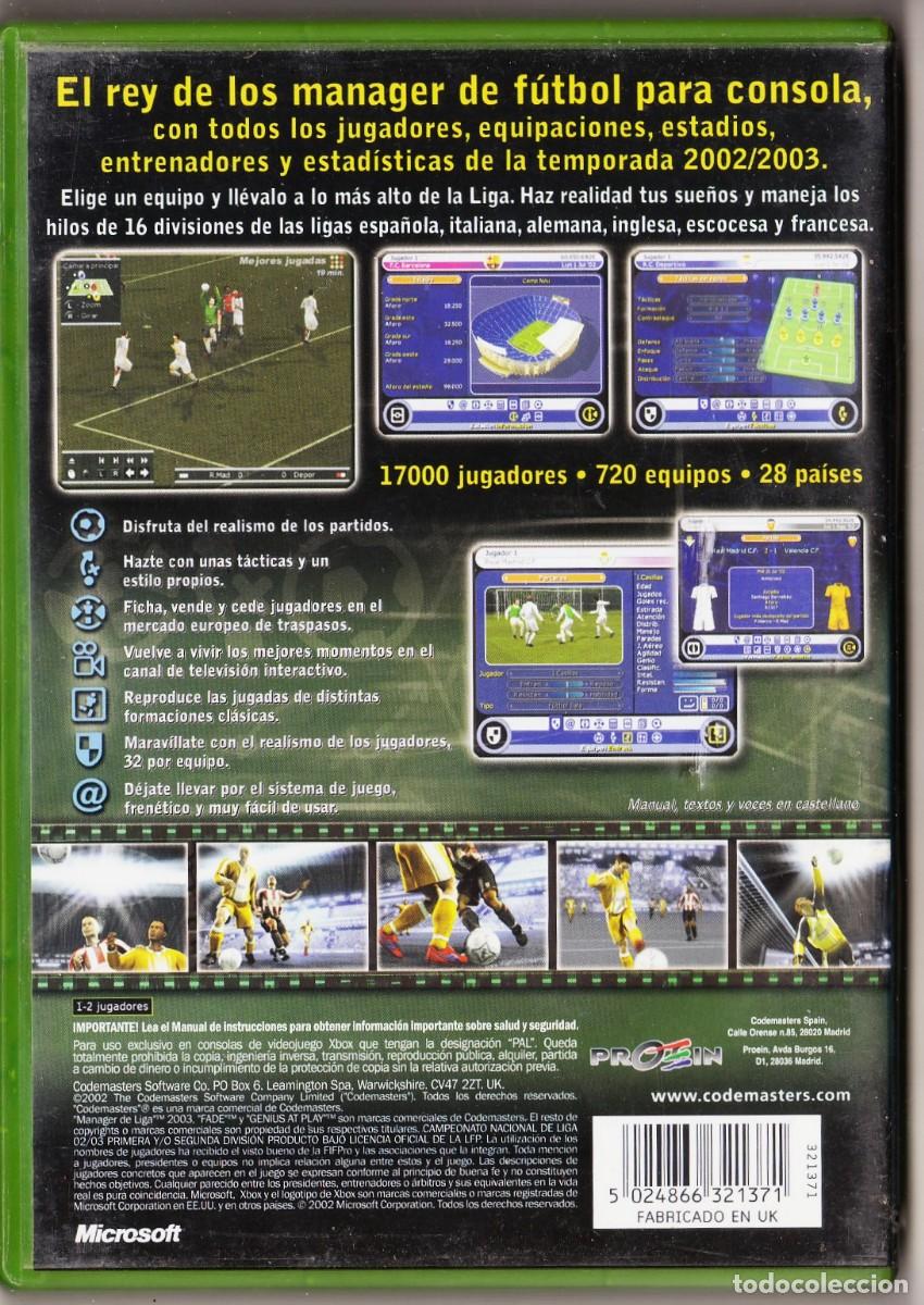 Videojuegos y consolas: MANAGER DE LIGA 2003 - Xbox - Codemasters - LFP, 2003. - Foto 2