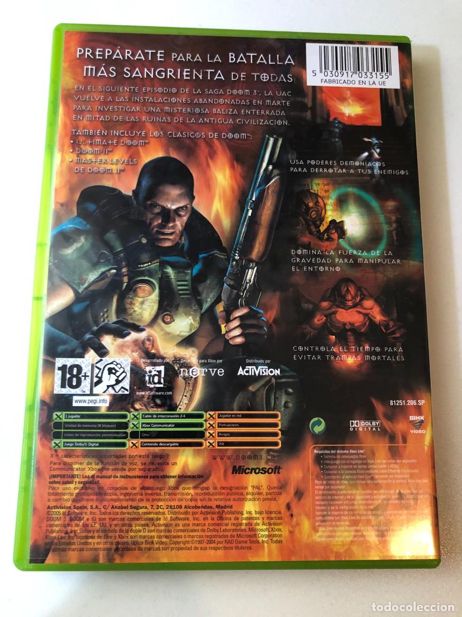 Videojuegos y consolas: Doom 3 Microsoft Xbox Pal Espa&ntilde;a Completo Original ID Software - Foto 2