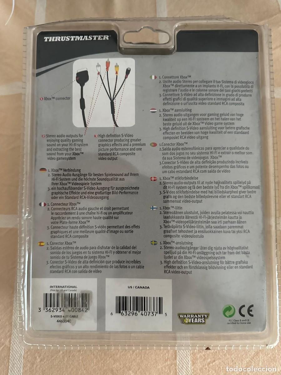 Videojuegos y consolas: Thrustmaster High Definition S-Video + Audio Video Cable Microsoft XBOX Nuevo Precintado - Foto 2