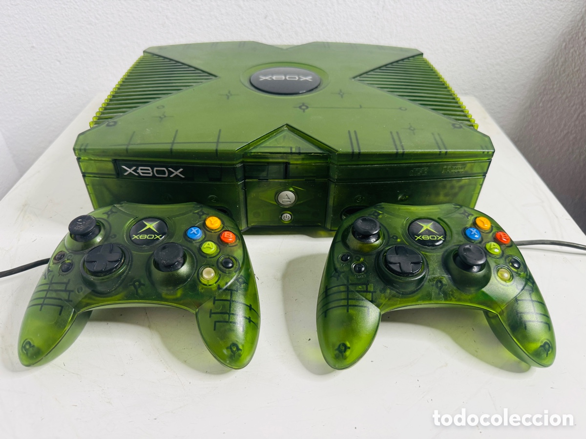 Videojuegos y consolas: Xbox Classic Limited Green Crystal Edition + 2x Controller - Foto 9