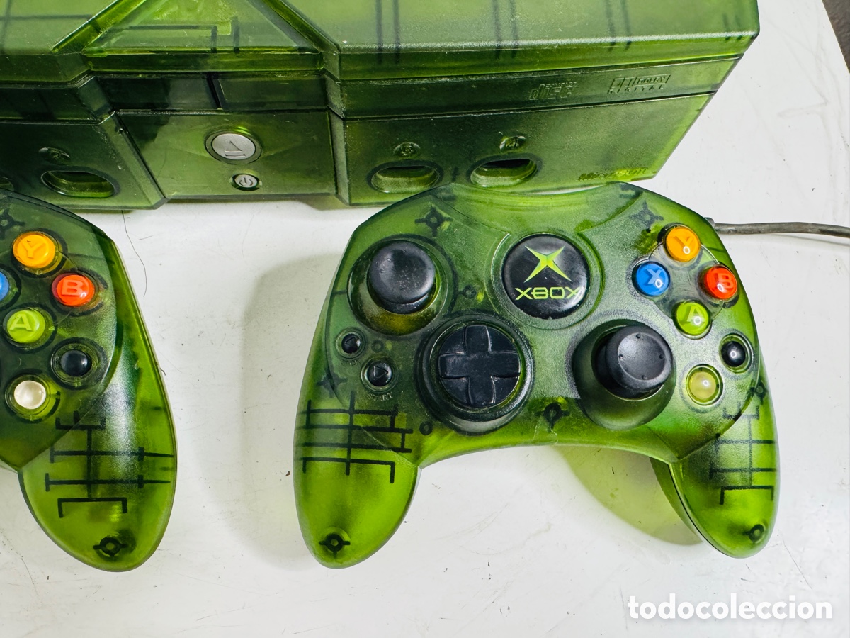 Videojuegos y consolas: Xbox Classic Limited Green Crystal Edition + 2x Controller - Foto 12
