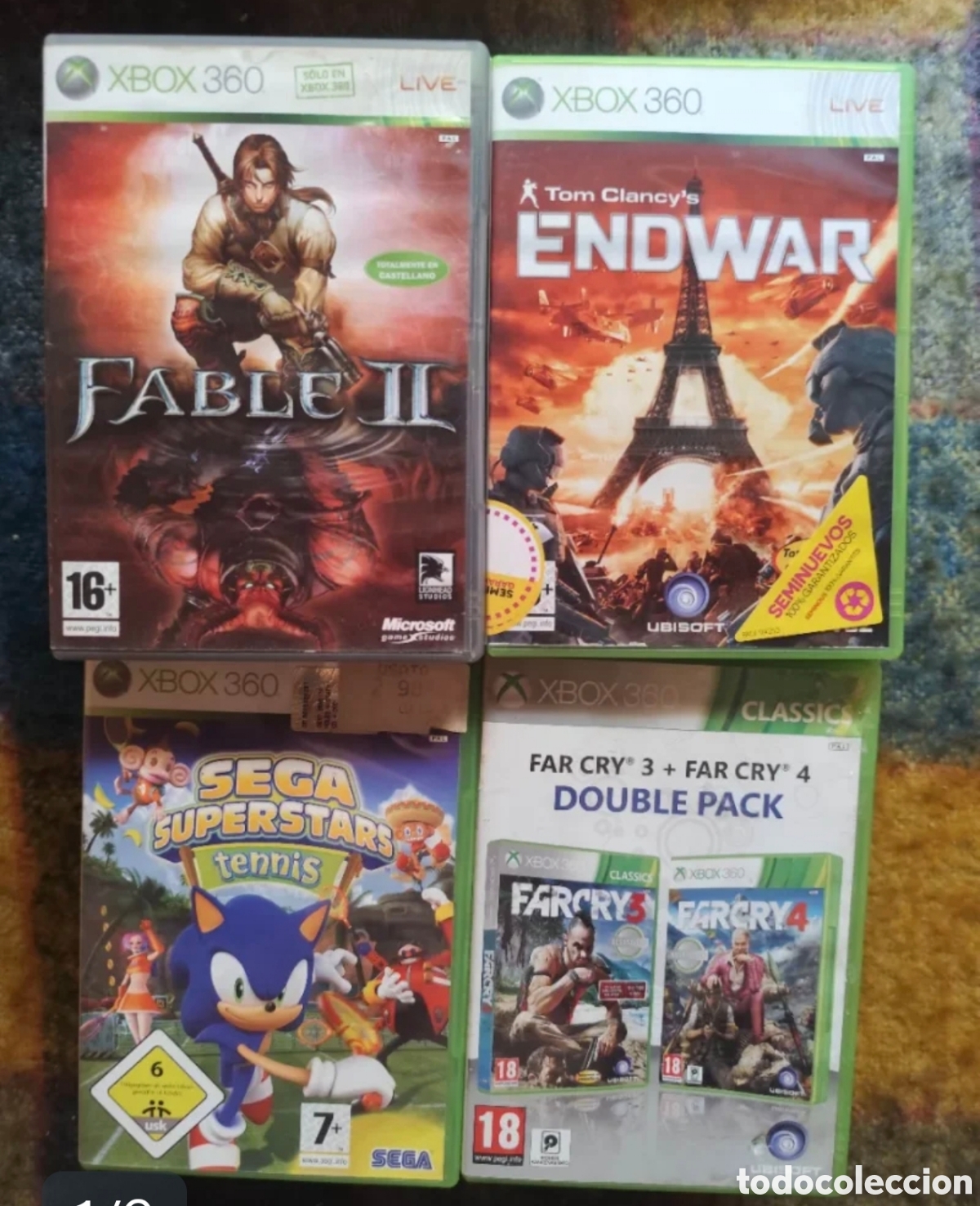 Videojuegos y consolas: Xbox 360 Juegos Fable II, Endwar, Sega..sin Manual