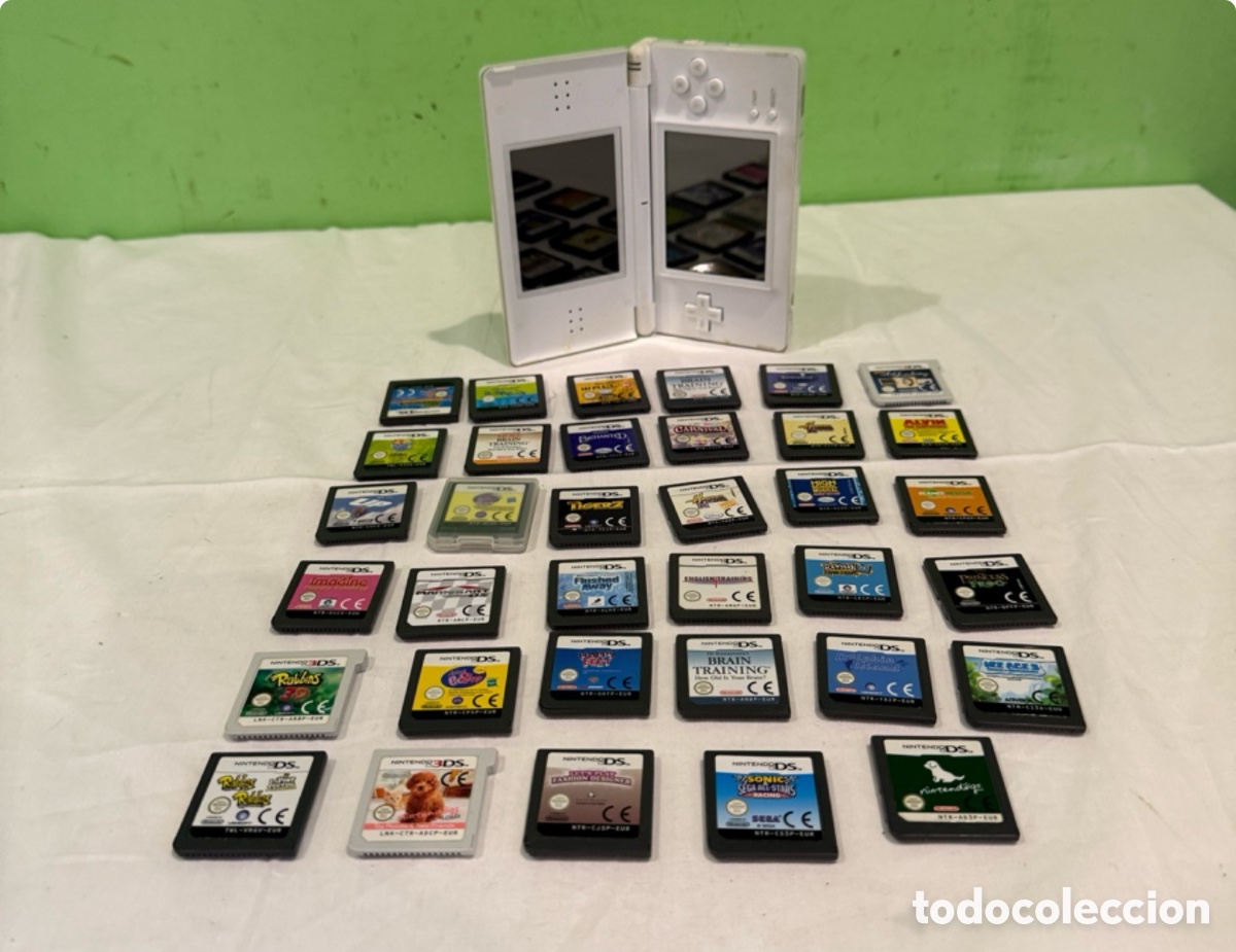 Videojuegos y consolas Nintendo 2DS de segunda mano: Nintendo DS Lite Blanca + Lote 35 Juegos Nintendo DS/3DS &ndash; Funcionando &ndash; Colecci&oacute;n