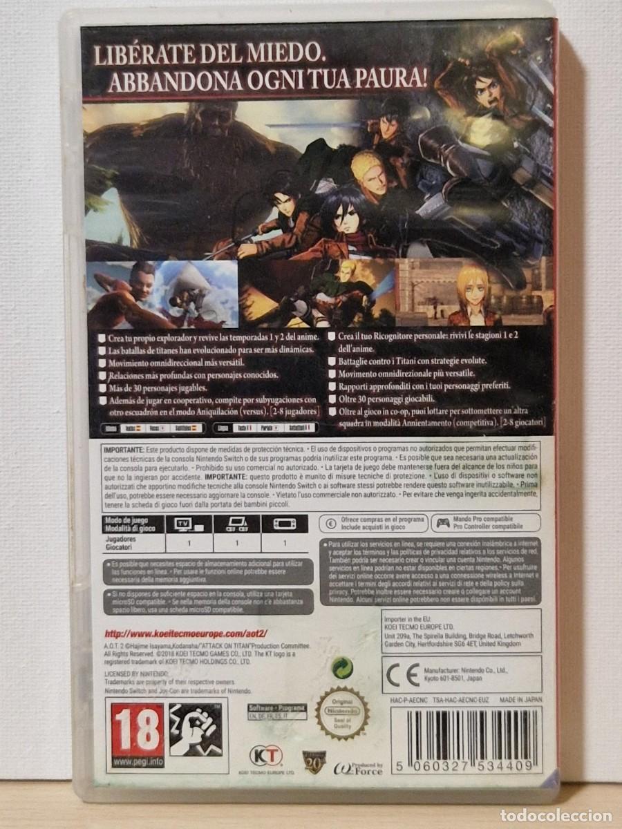 Videojuegos y consolas Nintendo Switch de segunda mano: Attack On Titan 2, NINTENDO SWITCH (106082919) - Foto 2