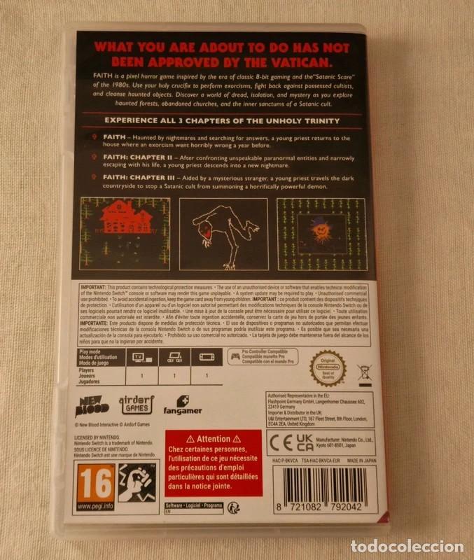 Videojuegos y consolas Nintendo Switch de segunda mano: Faith The Unholy Trinity Switch - Foto 2