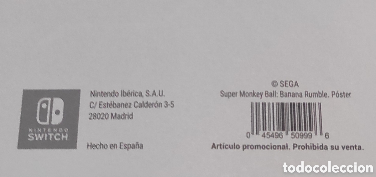 Videojuegos y consolas Nintendo Switch de segunda mano: P&oacute;ster Super Monkey Ball. Nintendo Switch - Foto 2