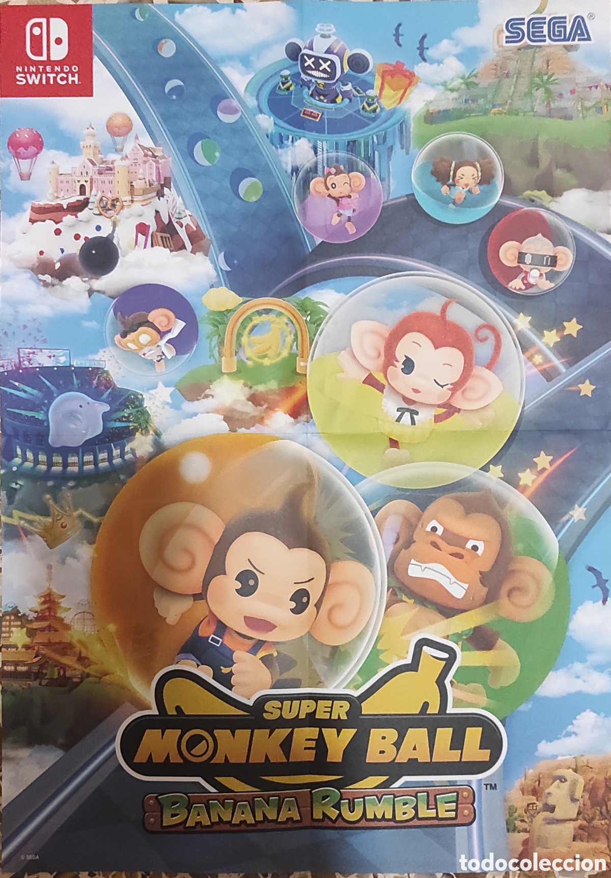 Videojuegos y consolas Nintendo Switch de segunda mano: P&oacute;ster Super Monkey Ball. Nintendo Switch - Foto 1