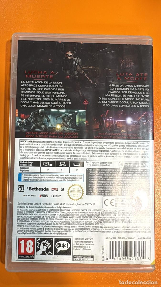 Videojuegos y consolas Nintendo Switch de segunda mano: Doom - SWI (2&ordf; Mano - Bueno) - Foto 2
