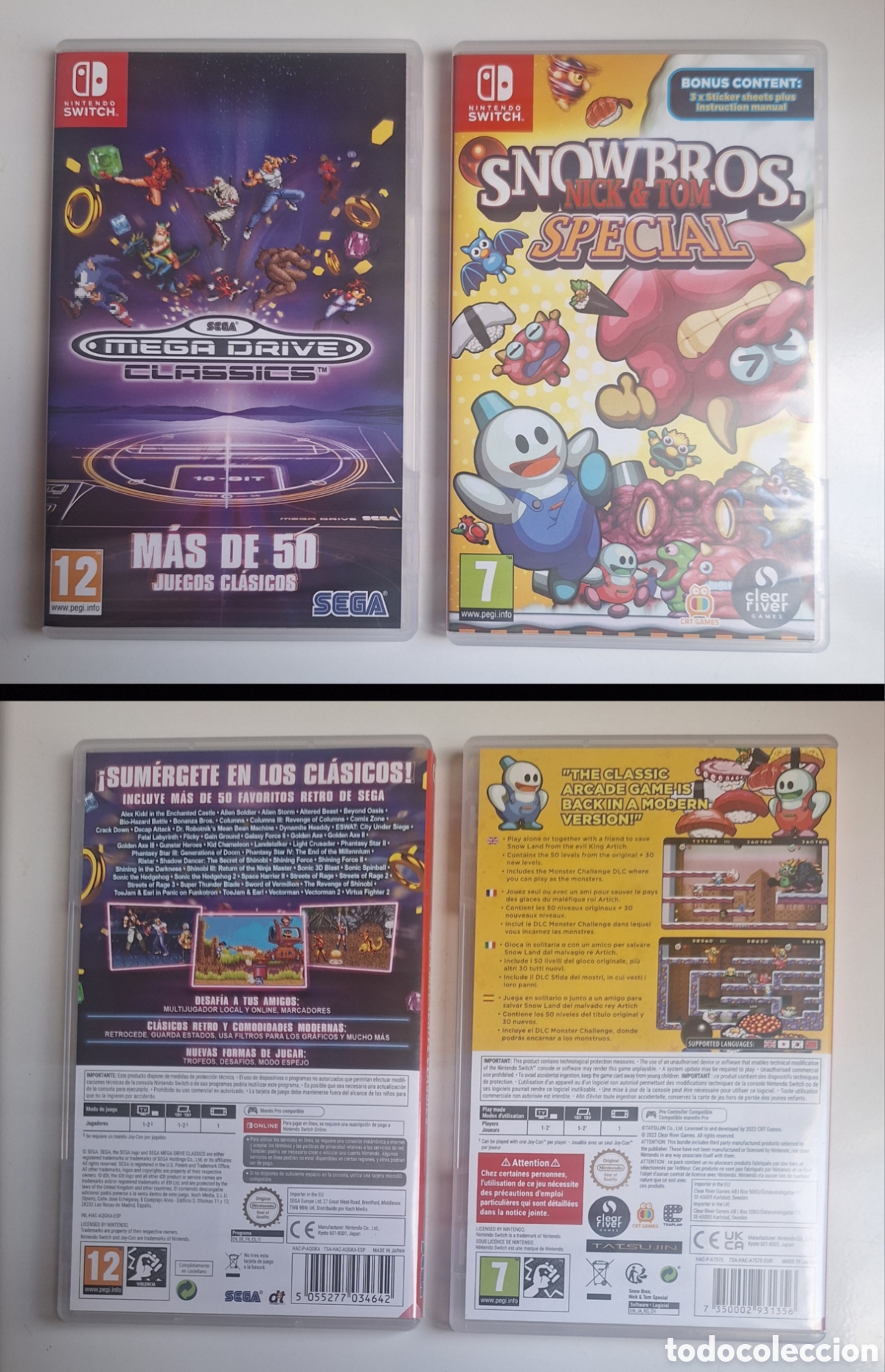 Videojuegos y Consolas Nintendo Switch de segunda mano: Pack juegos Switch retro Snow Bros + Mega Drive Classics en Benimaclet (Valencia)