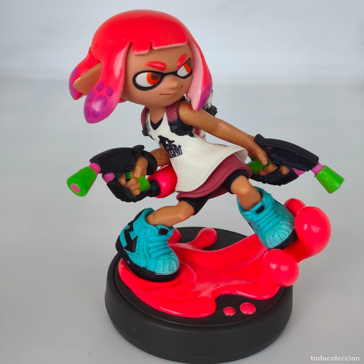 Videojuegos y consolas Nintendo Switch de segunda mano: amiibo Inkling chica (rosa ne&oacute;n) (Splatoon Collection)