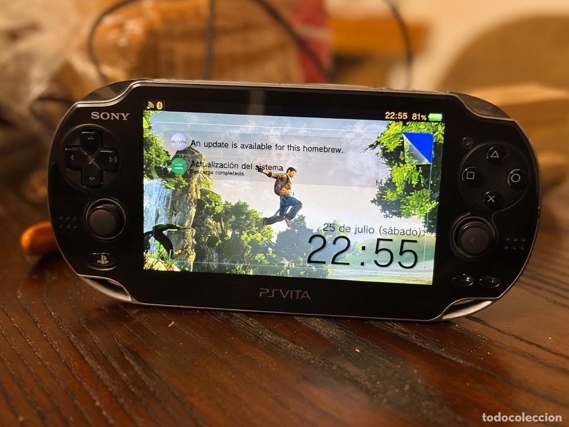 Videojuegos y consolas PS Vita de segunda mano: Sony PS Vita PCH-1000 OLED Negra | Funcionando | Adaptador SD2Vita incluido | Muy buen estado
