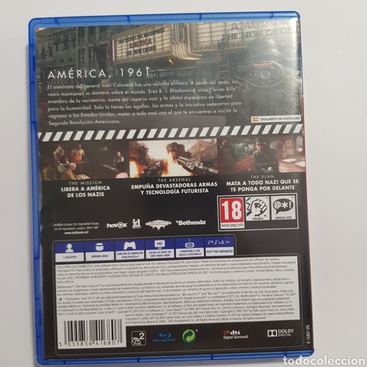 Videojuegos y consolas PS4 de segunda mano: PS4REF.75 WOLFENSTEIN II JUEGO PLAYSTATION 4 SEGUNDAMANO - Foto 2