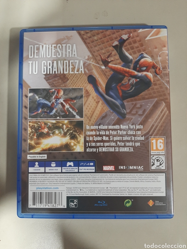 Videojuegos y consolas PS4 de segunda mano: REFPS4.204 Marvel Spiderman JUEGO PLAYSTATION 4 - Foto 2
