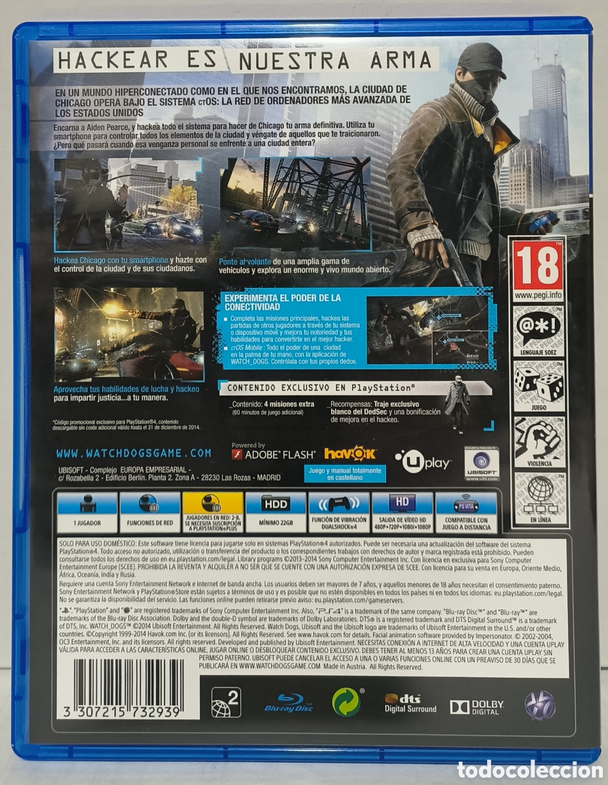 Videojuegos y consolas PS4 de segunda mano: Watch dogs (Juego PS4) - Foto 2