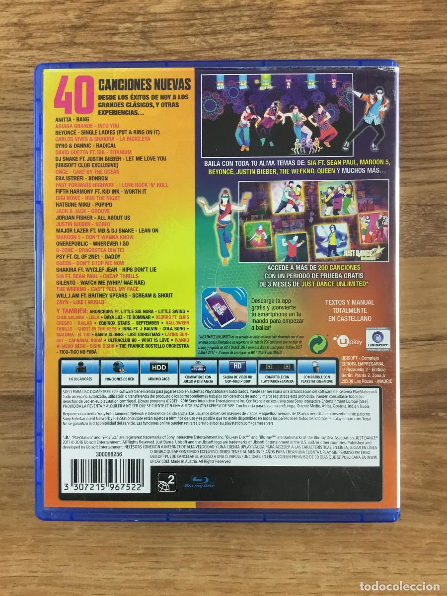 Videojuegos y consolas PS4 de segunda mano: JUST DANCE 2017 PLAYSTATION 4 - Foto 2