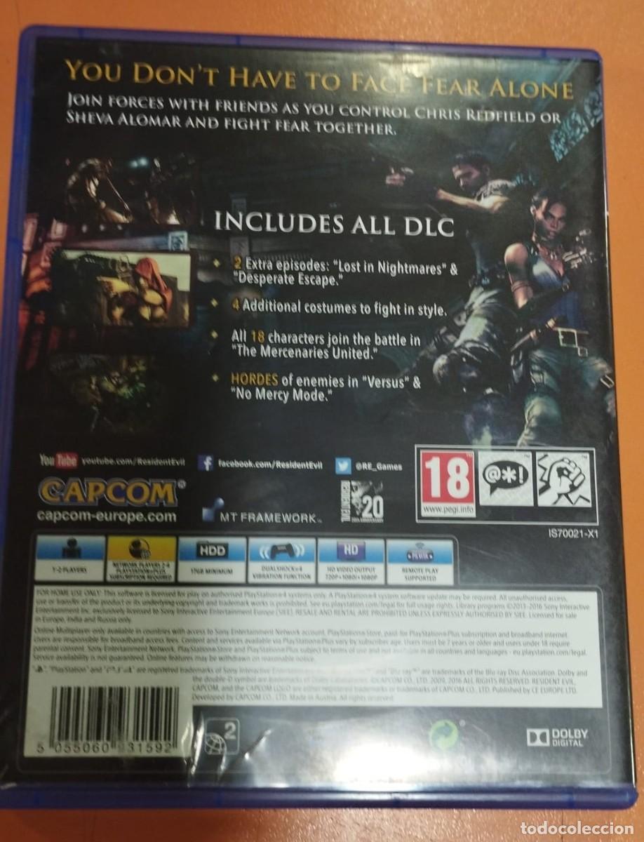 Videojuegos y consolas PS4 de segunda mano: Resident Evil 5 B&aacute;sico PlayStation 4 Capcom - Foto 2