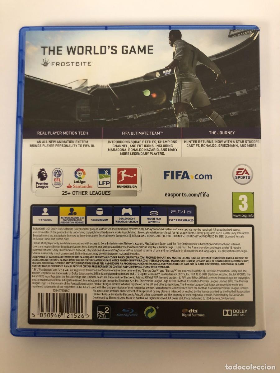 Videojuegos y consolas PS4 de segunda mano: FIFA 18. PLAYSTATION 4 COMPLETO. PAL ESPA&Ntilde;A - Foto 2