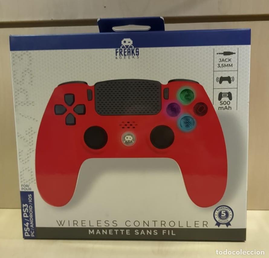 Videojuegos y consolas PS4 de segunda mano: Freaks and Geeks - Mando Sin hilo PS4 LED (Rojo) - Foto 1