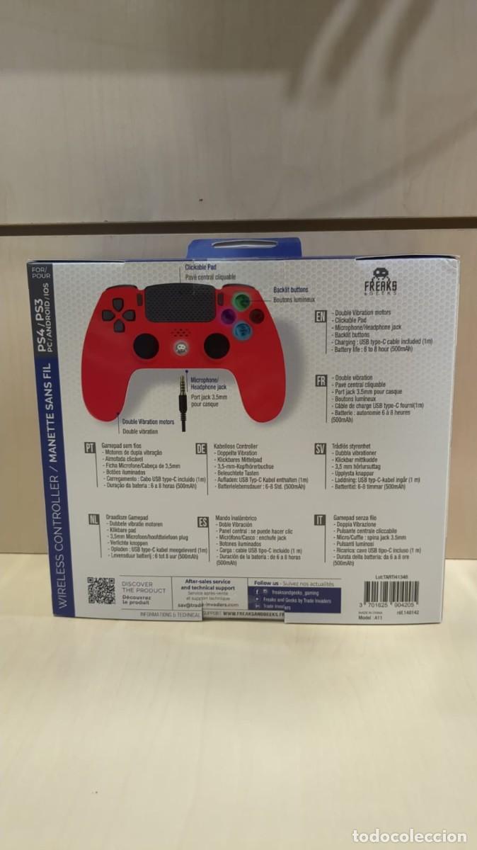 Videojuegos y consolas PS4 de segunda mano: Freaks and Geeks - Mando Sin hilo PS4 LED (Rojo) - Foto 2