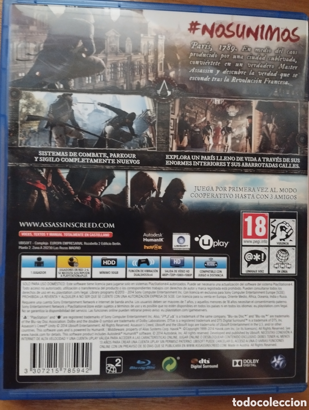 Videojuegos y consolas PS4 de segunda mano: VIDEOJUEGO*ASSASSINS CREED UNITY* PS4 - Foto 3