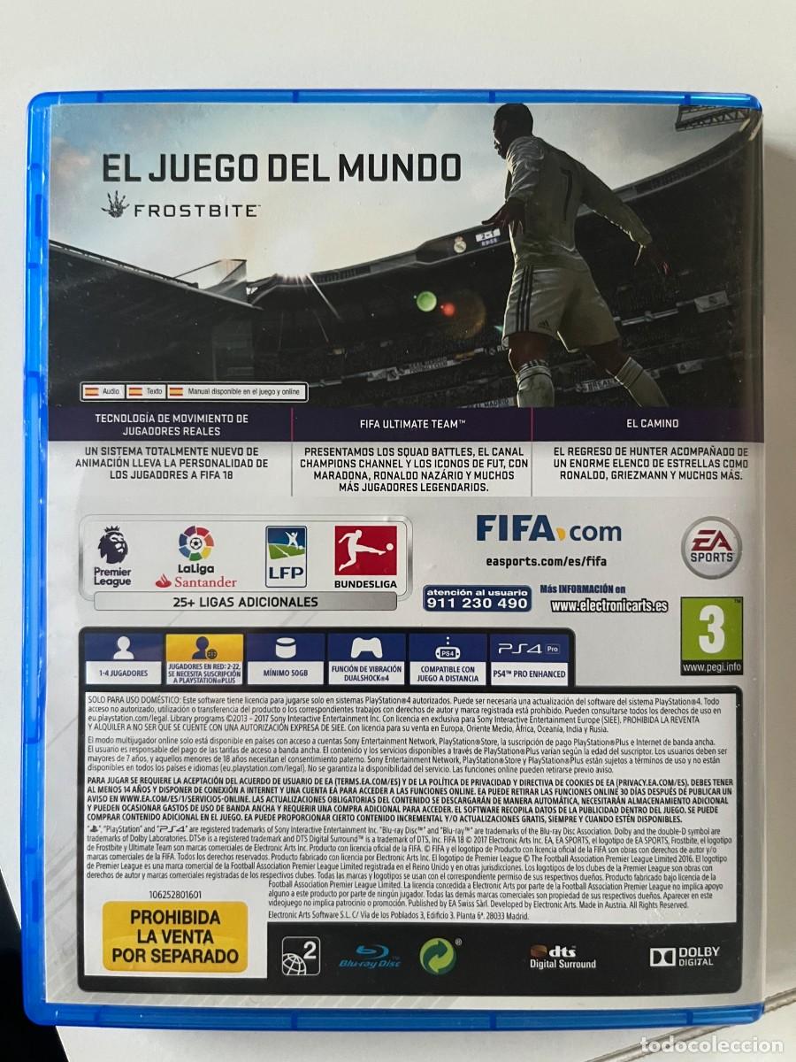 Videojuegos y consolas PS4 de segunda mano: FIFA 18 PS4 Cristiano Ronaldo - Como nuevo - Foto 2
