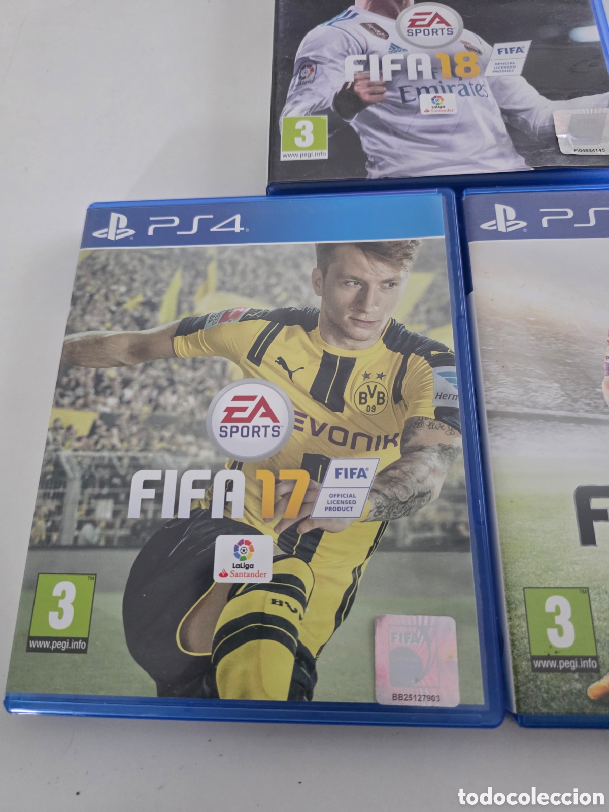 Videojuegos y consolas PS4 de segunda mano: lote fifa ps4 15 17 18 completos - Foto 3