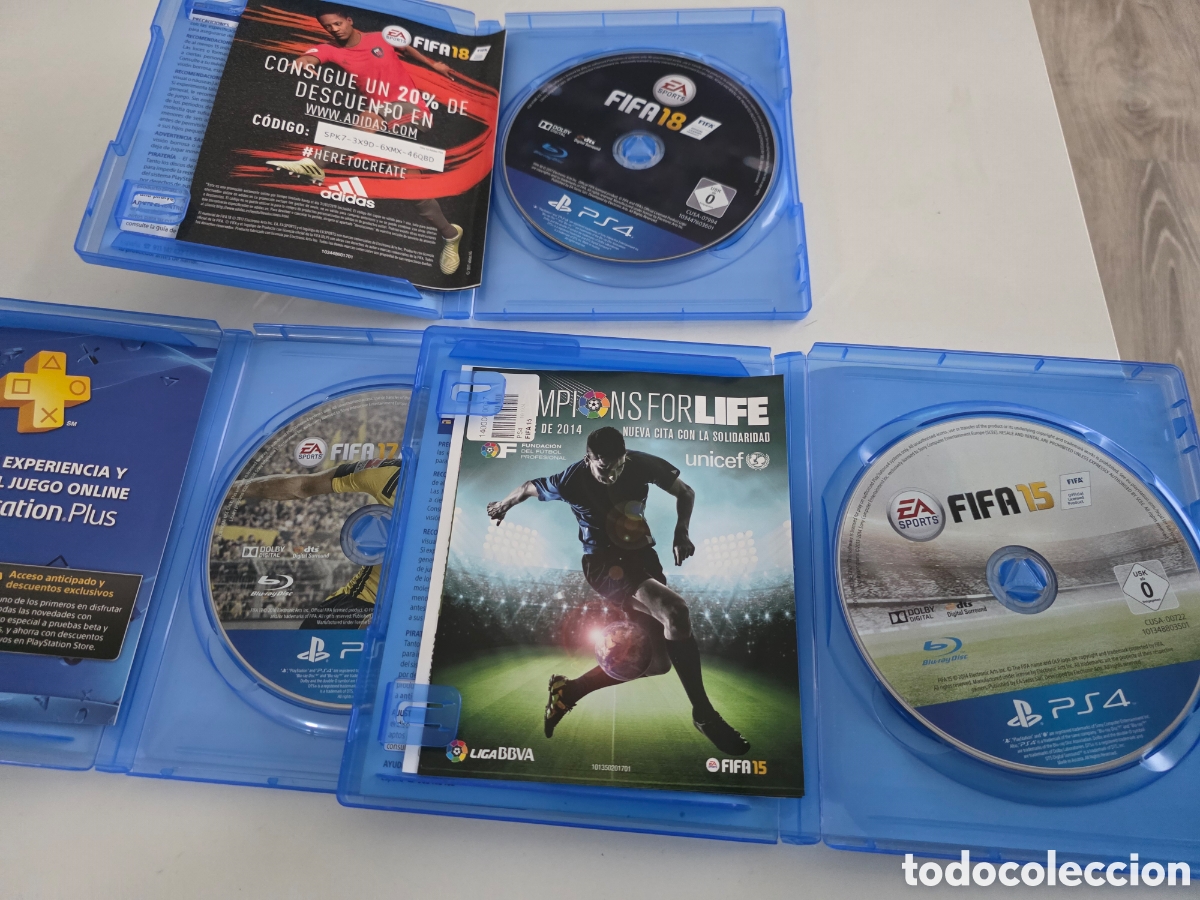 Videojuegos y consolas PS4 de segunda mano: lote fifa ps4 15 17 18 completos - Foto 6