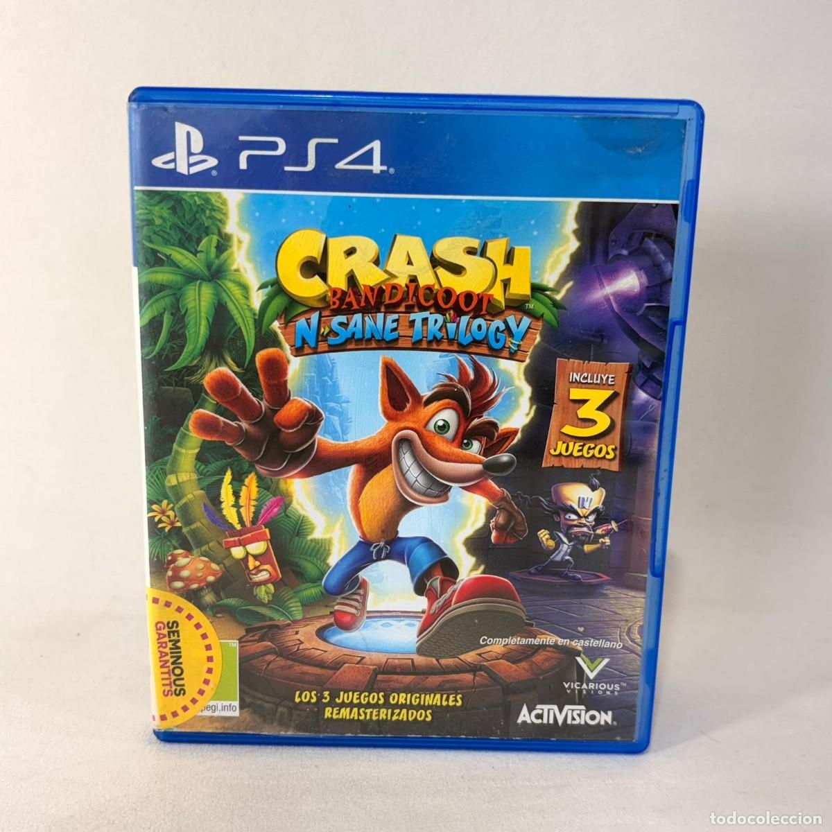 Videojuegos y Consolas PS4 de segunda mano: VIDEOJUEGO PLAYSTATION 4 - PS4 - CRASH BANDICOOT NSANE TRILOGY + CAJA