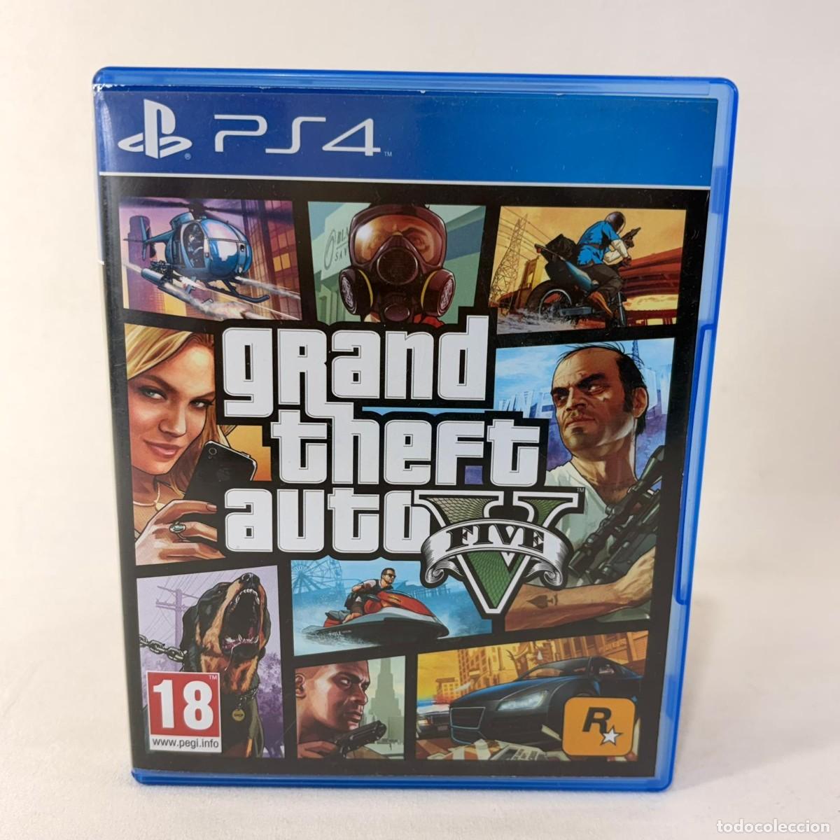 Videojuegos y Consolas PS4 de segunda mano: VIDEOJUEGO PLAYSTATION 4 - PS4 - GRAND THEFT AUTO V + CAJA + INSTRUCCIONES