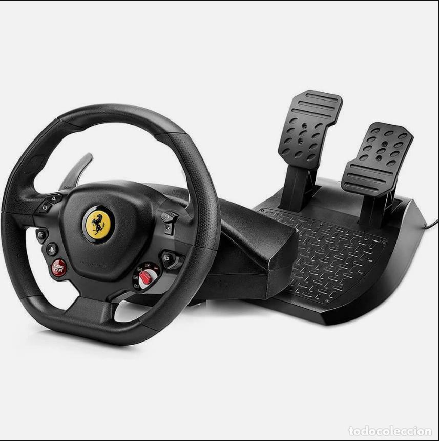 Videojuegos y Consolas PS4 de segunda mano: volante Thrustmaster T80 Ferrari 488 GTB Ed PS4 PS5 PC con pedales y levas