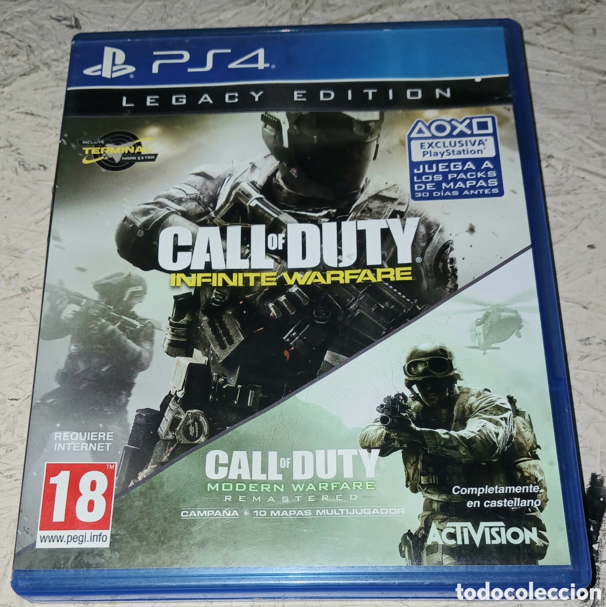 Videojuegos y Consolas PS4 de segunda mano: Caja, Car&aacute;tula y Manual Call of Duty Infinite Warfare Legacy Edition PS4 (Sin Juego)