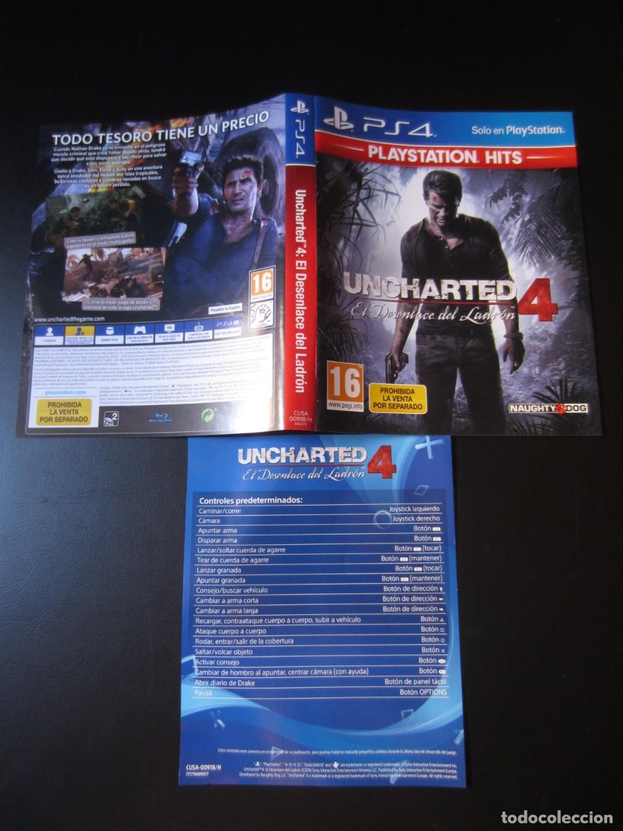 Videojuegos y Consolas PS4 de segunda mano: Caratula Original Uncharted 4 A Thief's End (PlayStation 4 PS4) (No contiene juego)